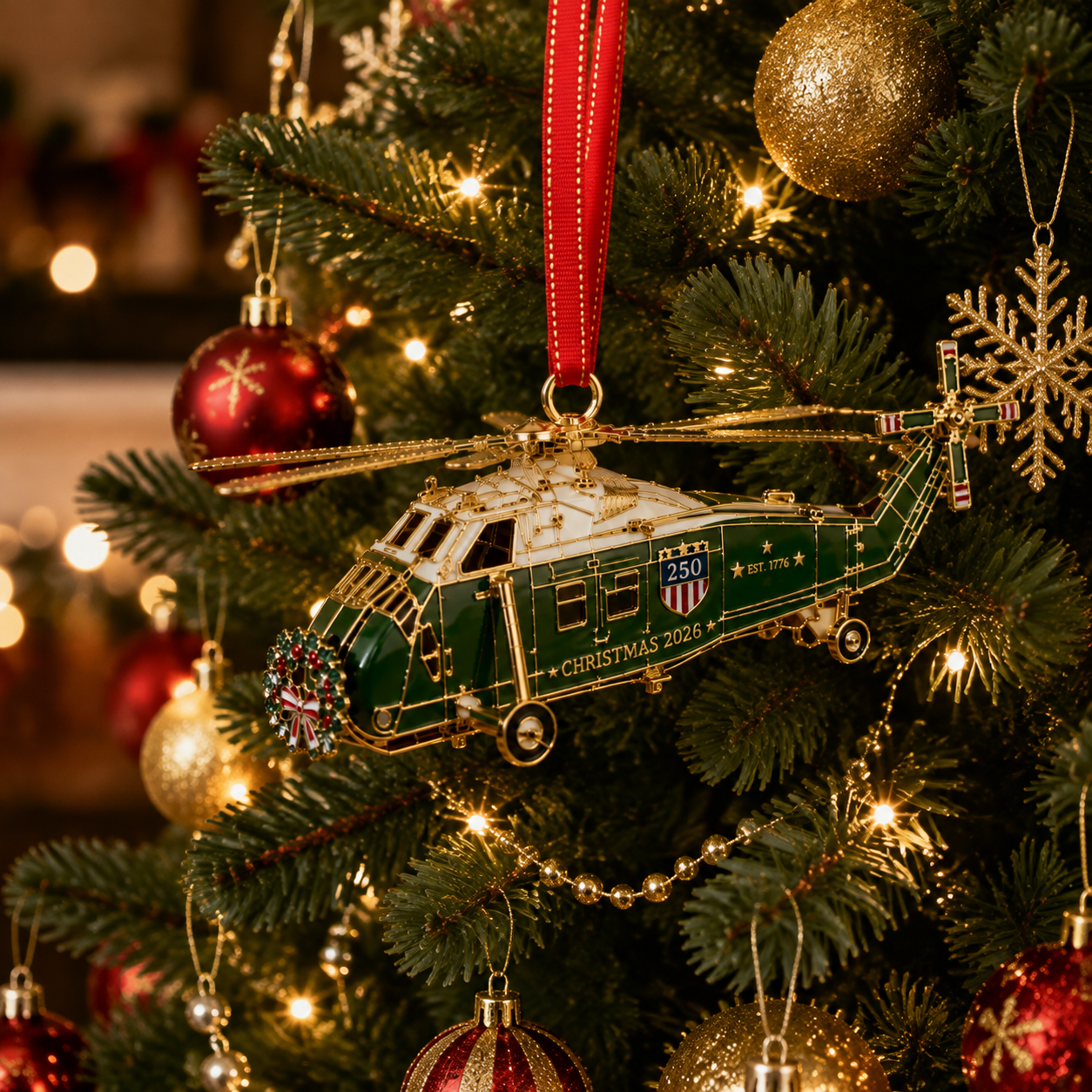 đ„250th Anniversary Edition Helicopter Ornamentđ