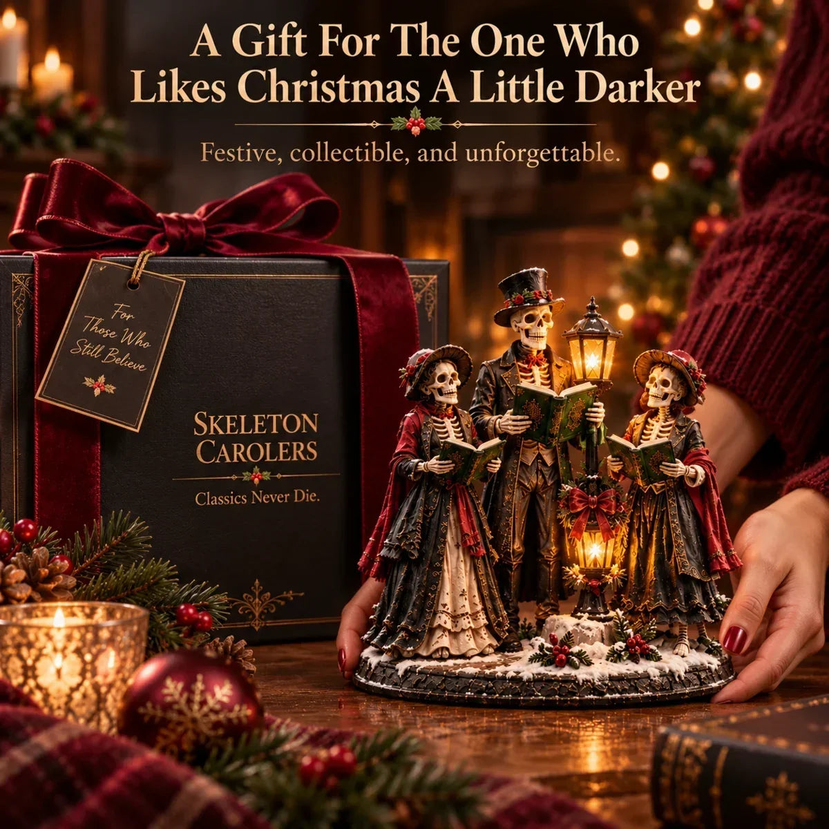 ππ Midnight Carol Gothic Christmas Figurines β 5 Lighted Spooky Holiday Display Styles π»π―οΈ