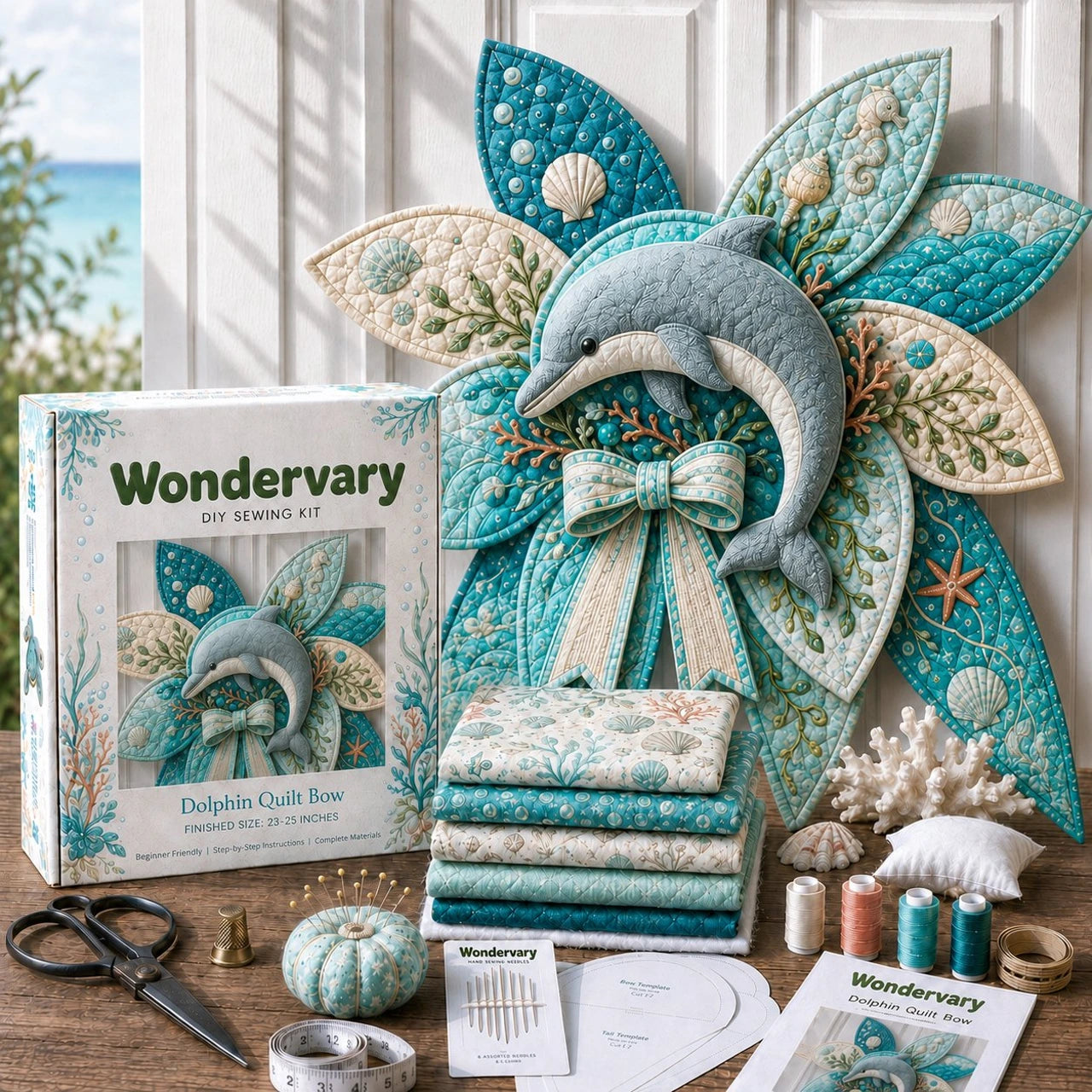 Dolphin quilt bow sewing kit