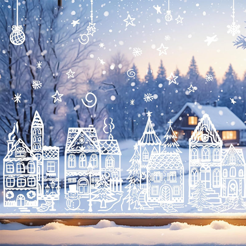 โณLAST DAY SALE!๐๐ Christmas Village Window Sticker Set