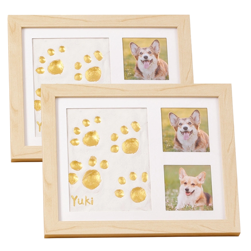 🐾 Baby & Pet Footprint Keepsake Frame Kit – Triple-Window Wooden Frame, Non-Toxic Soft Clay & Modern Minimalist Design – Capture Lifelong Memories in One Frame 👶
