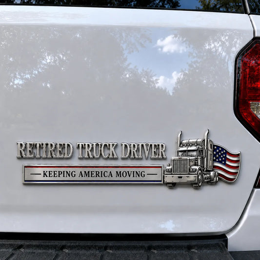 🚚 Retired Truck Driver Car Emblem Badge