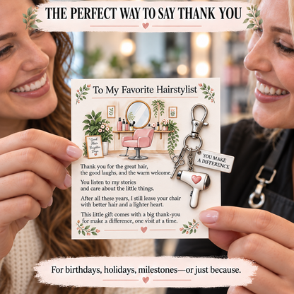 ✨ The 'You Make a Difference' Appreciation Gift Set – Keychain & Greeting Card ✨