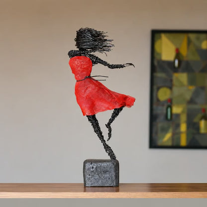 ✨Wire Female Ballet Sculpture | Unique Handcrafted Art Ornament, Elegant Decor for Living Room & Art Lovers