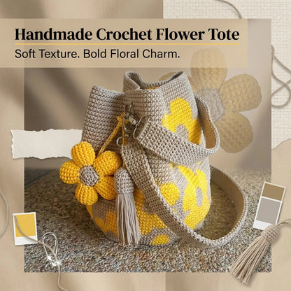 Handmade Crochet Flower Tote 🌼