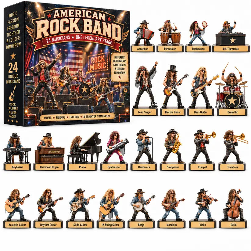 American Rock Band collection with 24 different musician figures