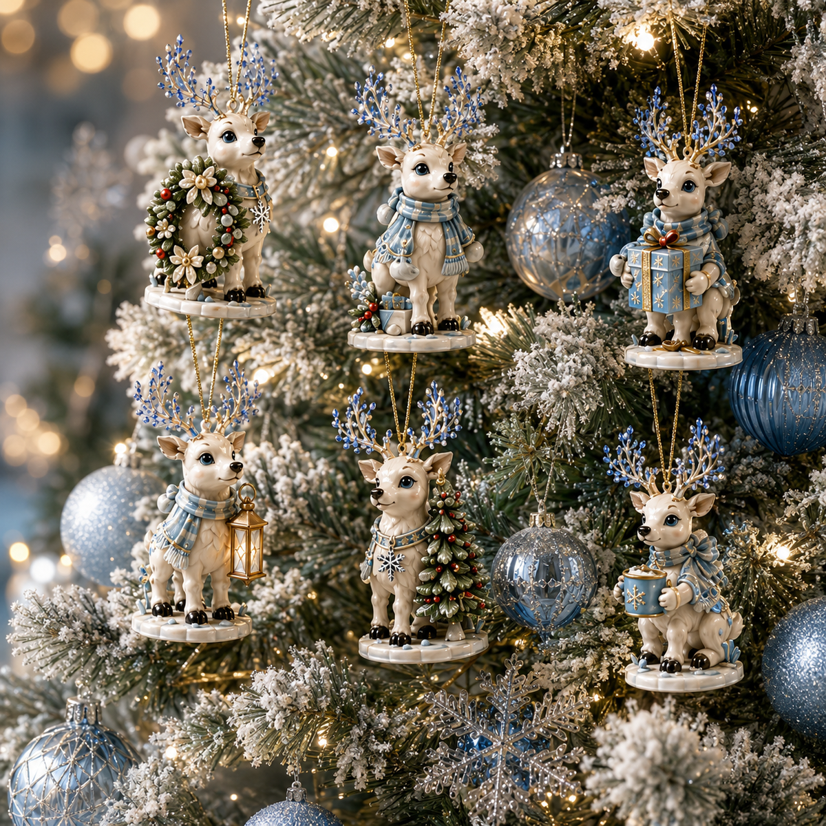 ✨24-Day Christmas Countdown Advent Calendar –Snowy Reindeer Ornament