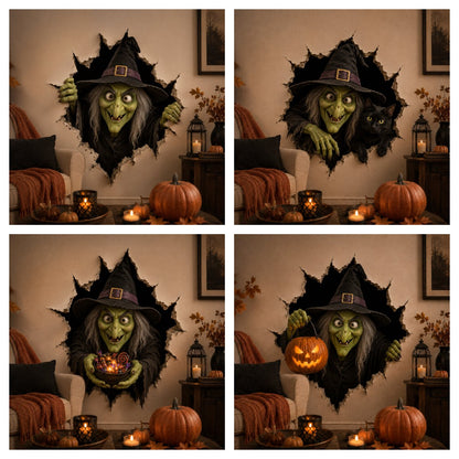 Halloween Witch Break-In 3D Wall Decal