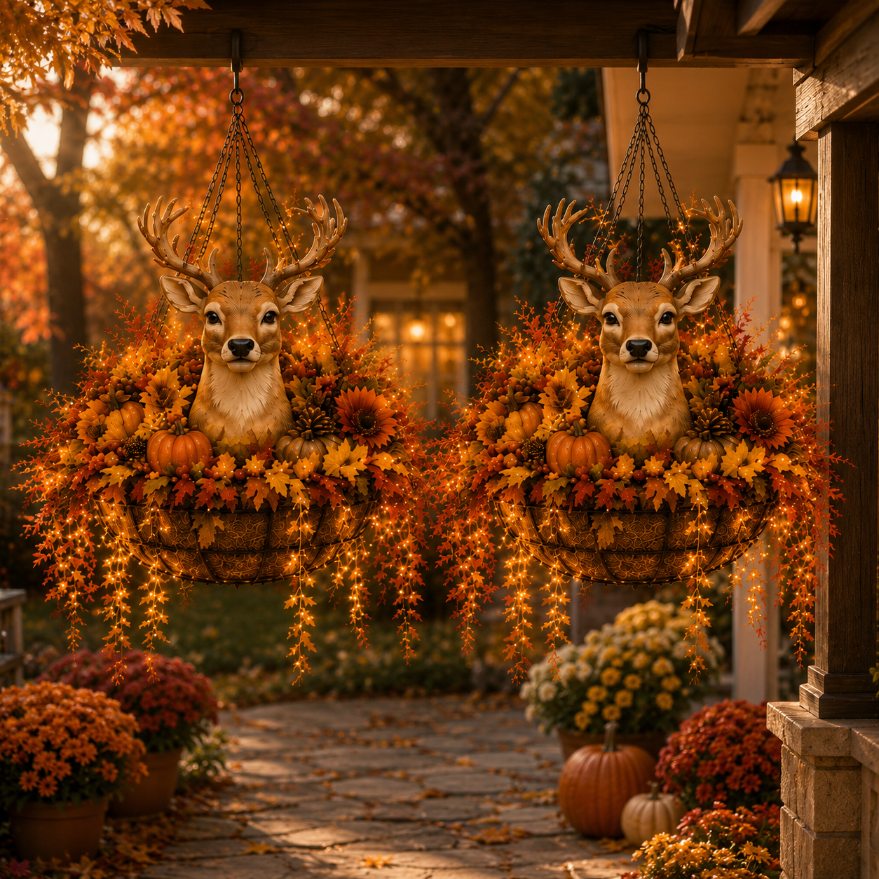❤️🍂Fall Animal Hanging Basket Collection：Cardinal / Deer / Fox / Squirrel
