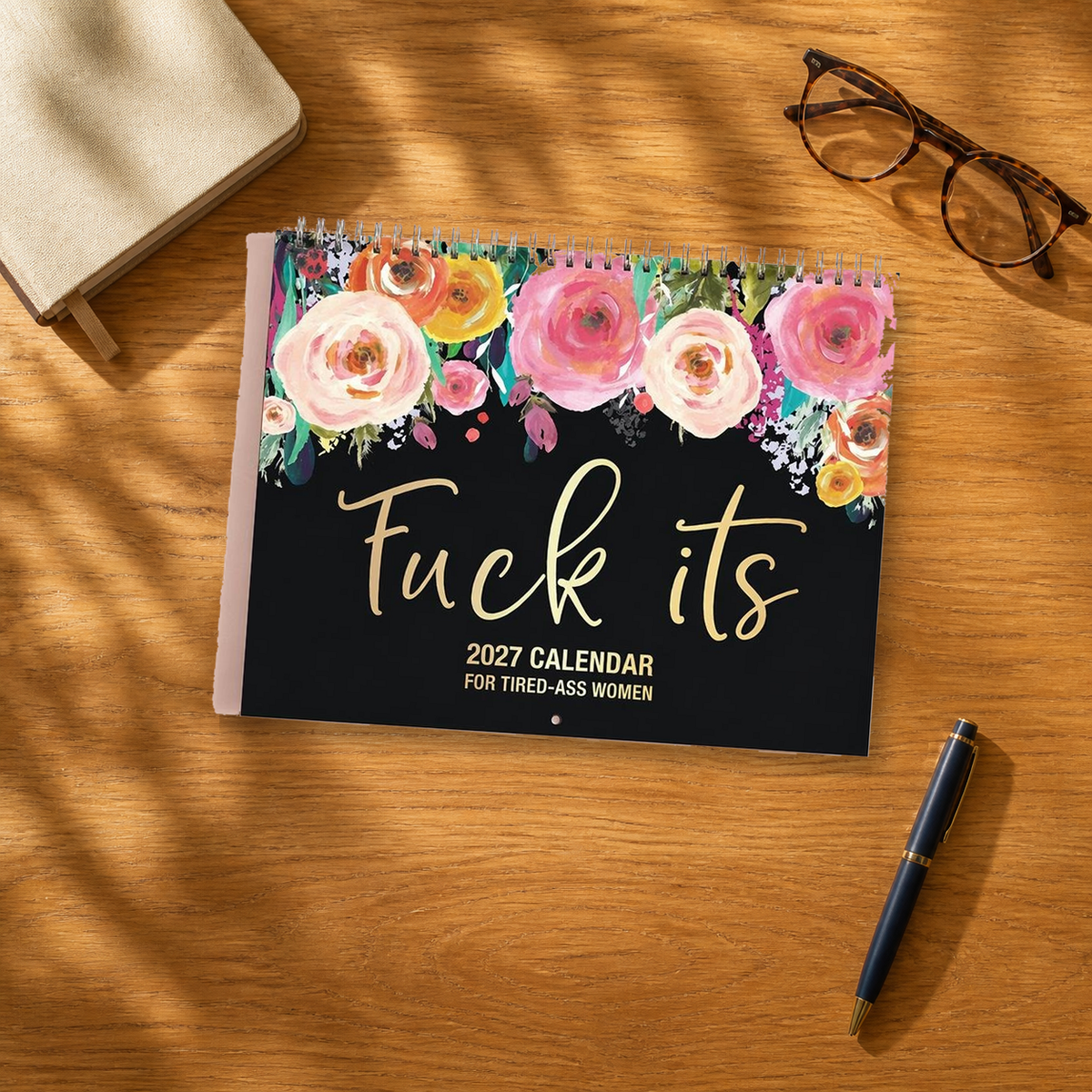 2027 Funny Swear Word Wall Calendar – 'Fu*k It' Floral Calendar for Tired-Ass Women
