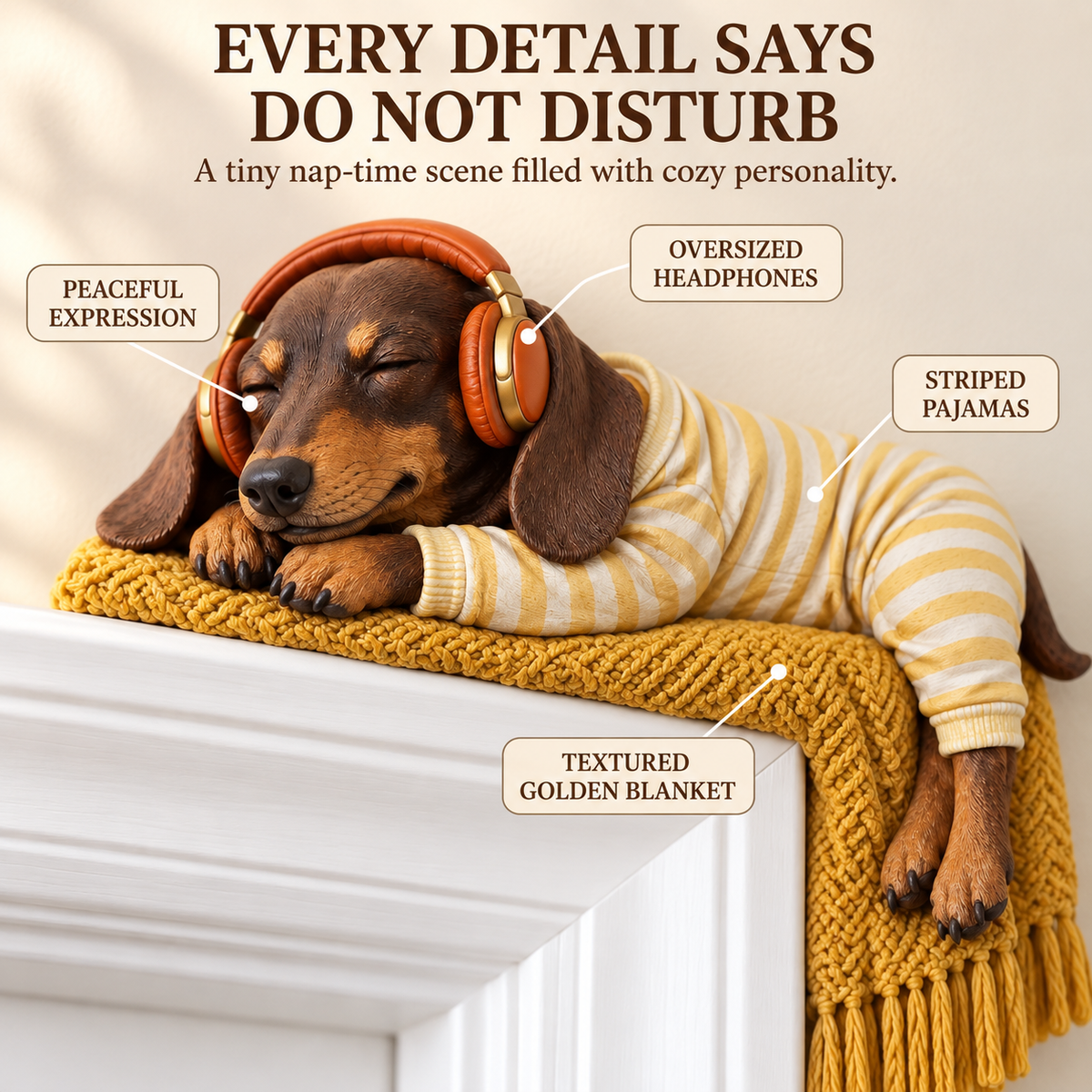 Sleeping Dachshund Door Topper