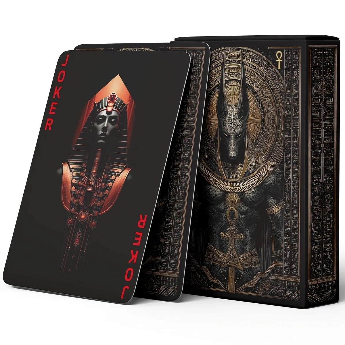 🃏👑 Black-Gold Egyptian Mythology Playing Cards