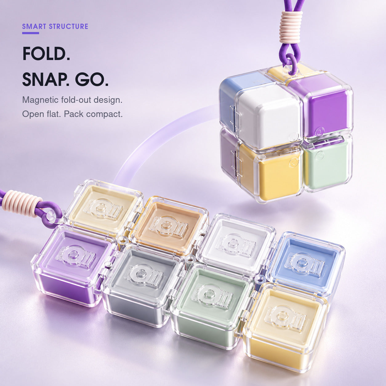 8-Compartment Rotating Cube Pill Organizer