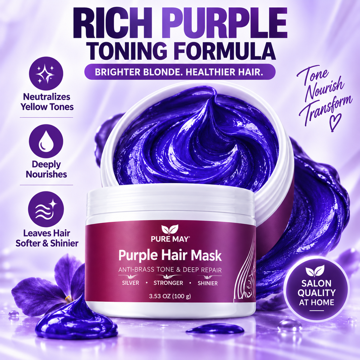 💜Anti-Yellowing Purple Hair Mask 💜 Say goodbye to Red Highlights!