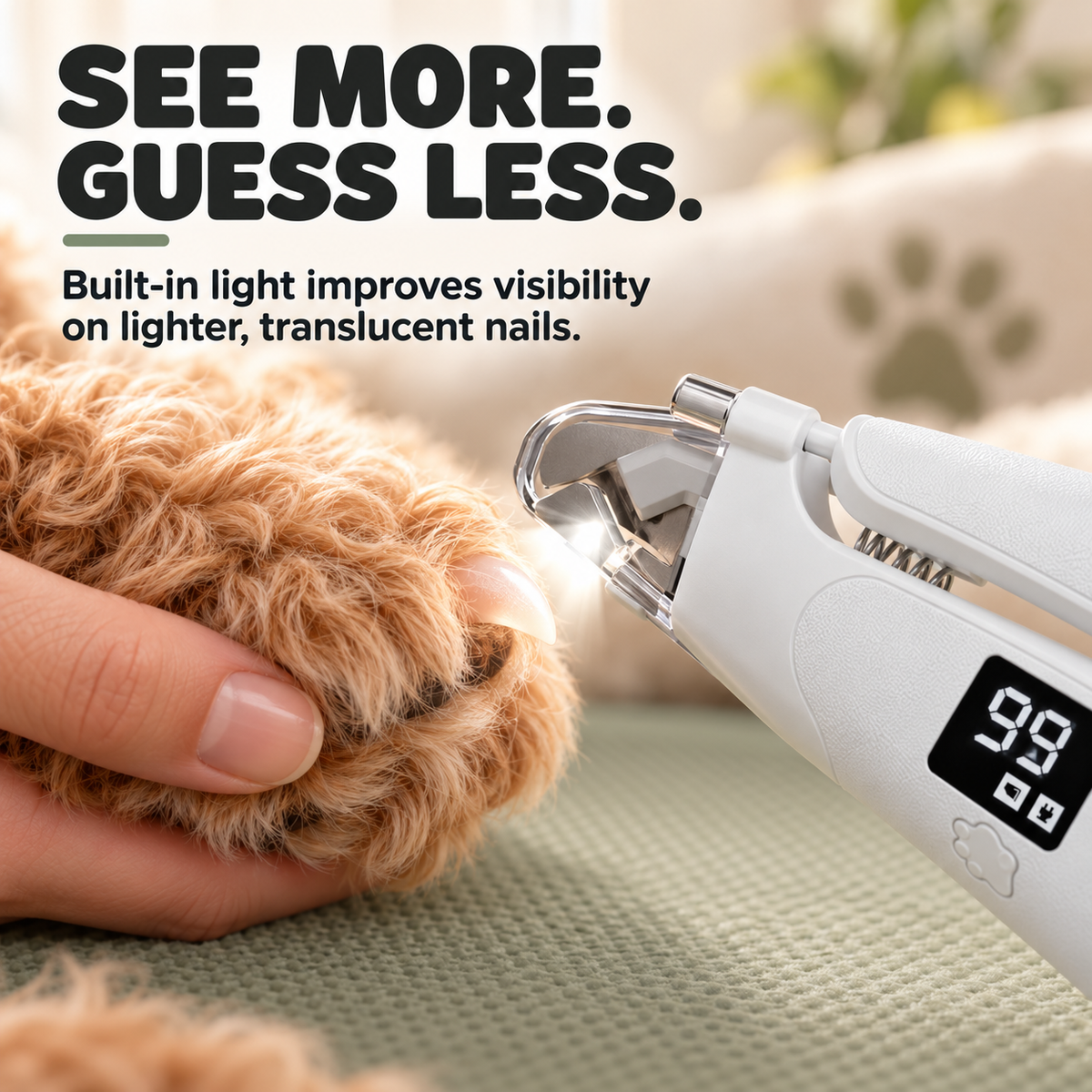 🐾 LIMITED‑TIME 50% OFF! 💥 2‑in‑1 LED Pet Nail Clipper & Grinder – Bloodline‑Light, LCD Display, Anti‑Splash ✨