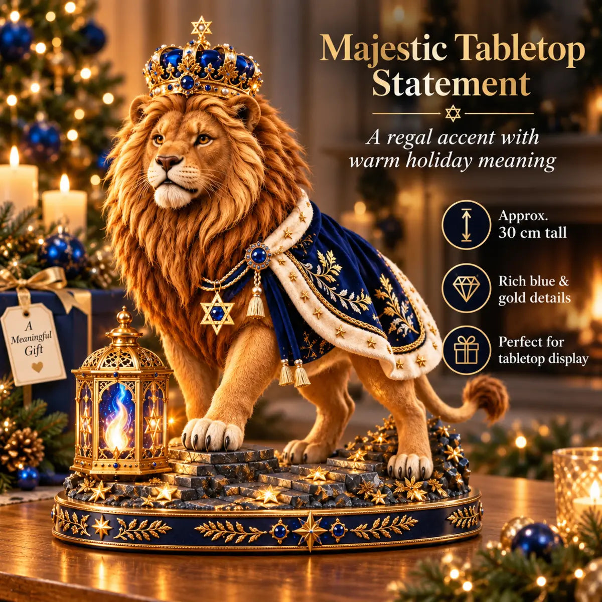 Approximately 30 centimeter tall Lion of Judah tabletop figurine