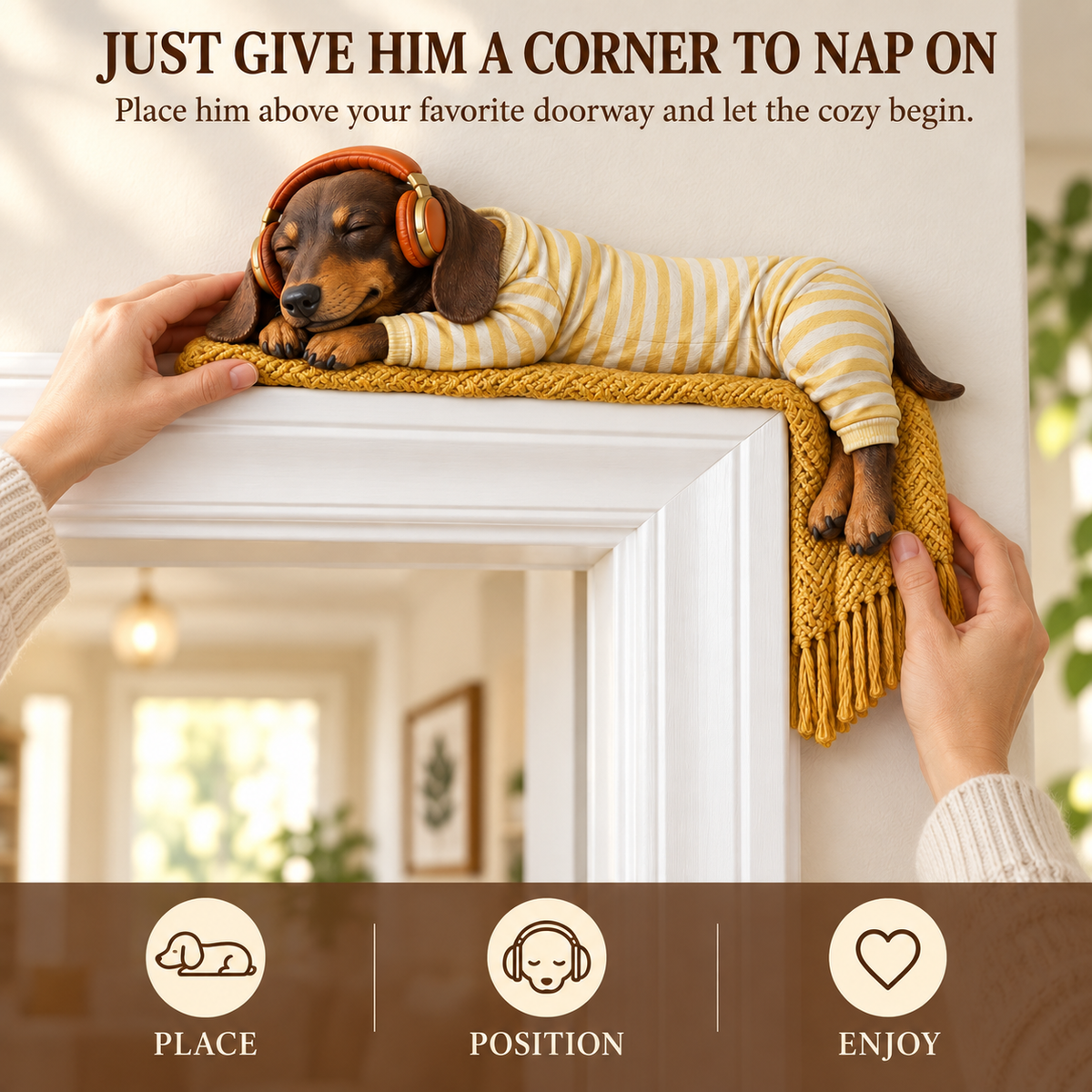 Sleeping Dachshund Door Topper
