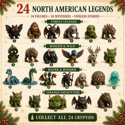 👁️North American Cryptids Blind Box – Complete 24-Piece Collection • 24 Legends • 24 Mysteries