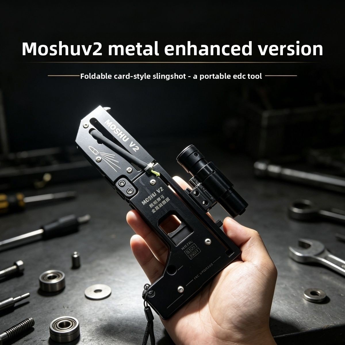 Moshuv2 Metal Enhanced Card Slingshot
