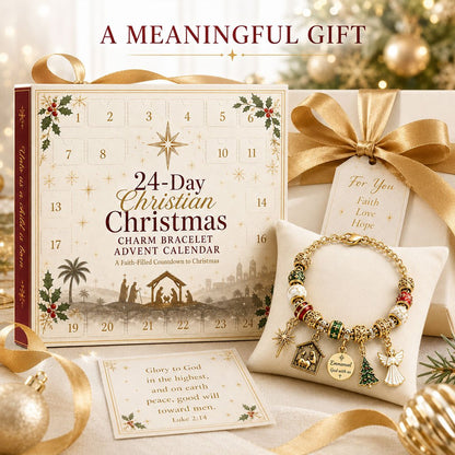 🔥Flash sale 49% OFF - 24-Day Christian Christmas Charm Bracelet Advent Calendar