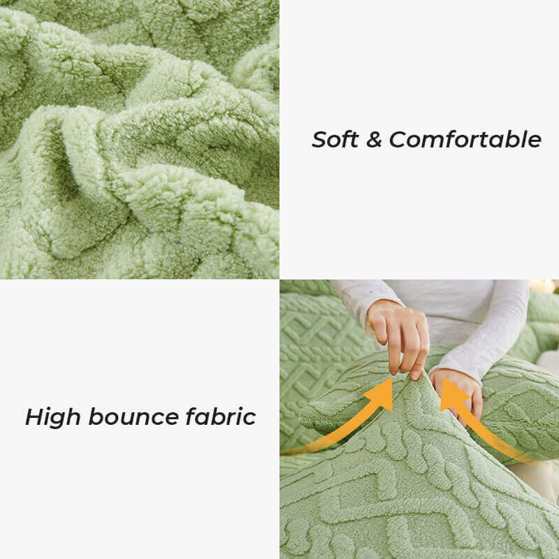 Luxury Plush Stretch Sofa Cover — Warm Comfort & Elegant Home Style