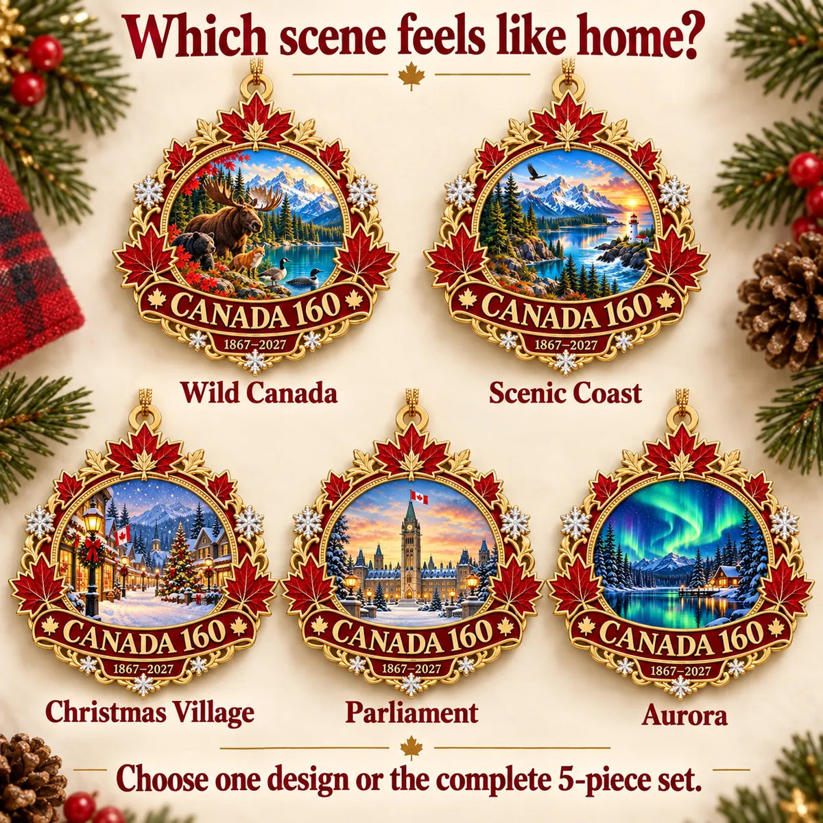 🍁🇨🇦 Canada 160th Anniversary Keepsake – 5 Heritage-Inspired Designs Celebrating 1867–2027