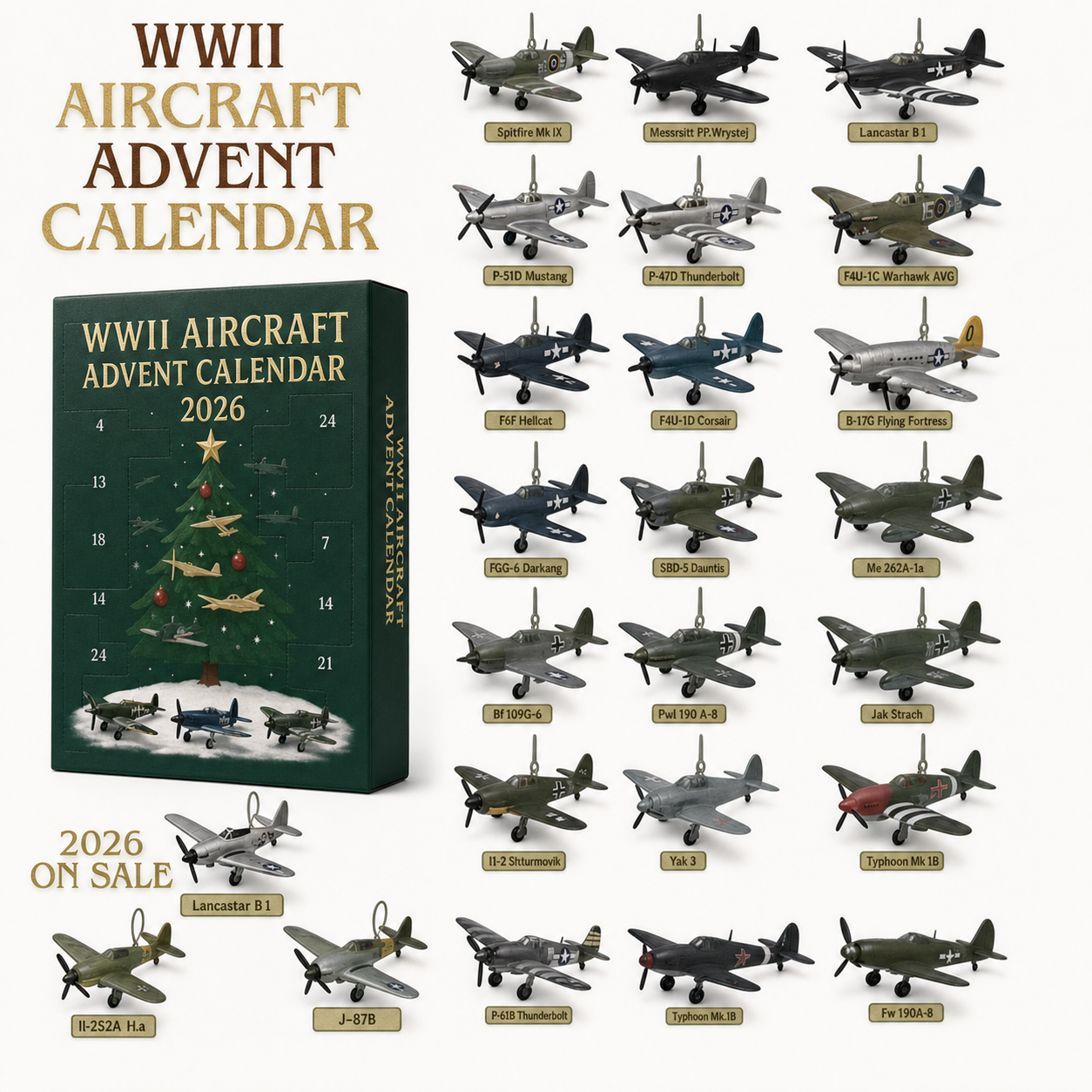 Family enjoying WWII Aircraft Advent Calendar at Christmas