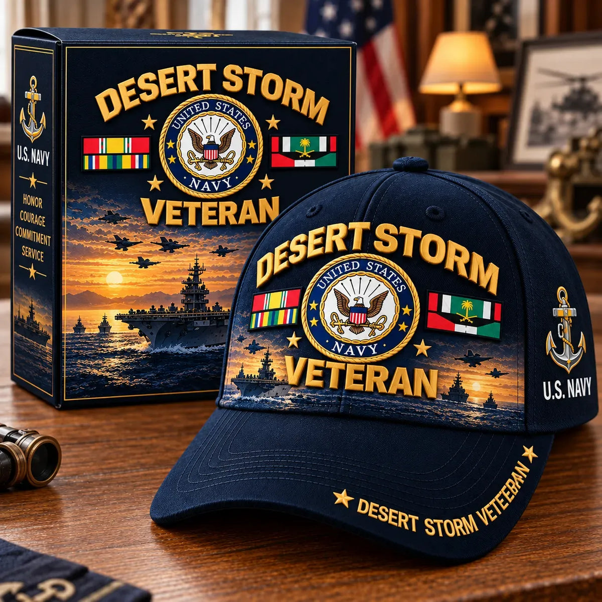 🎖️🇺🇸 Desert Storm 35th Anniversary Veteran Cap – Honoring Service, Brotherhood & Pride | 1991–2026