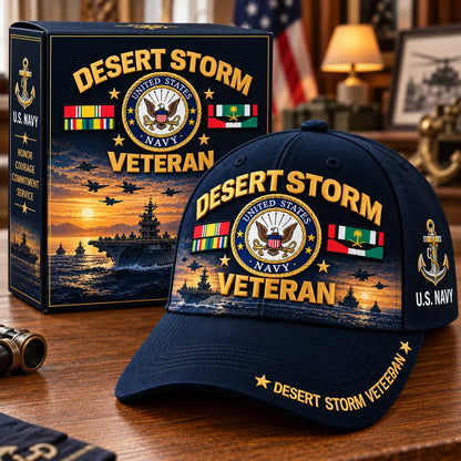 🎖️🇺🇸 Desert Storm 35th Anniversary Veteran Cap – Honoring Service, Brotherhood & Pride | 1991–2026