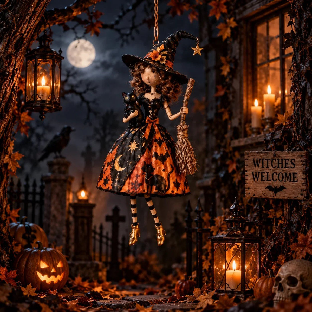 🎃Midnight Ladies – Gothic Halloween Hanging Decor🖤