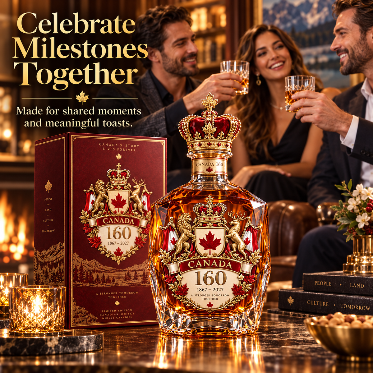 🍁🇨🇦 Canada 160 Collector Decanter 🥃✨