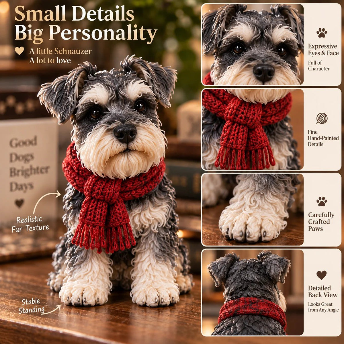 24 Days of Mini Schnauzer Magic – 24-Piece Dog Figurine Surprise Countdown Collection, Cute Christmas Gifts for Schnauzer Lovers