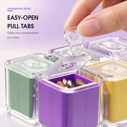 8-Compartment Rotating Cube Pill Organizer