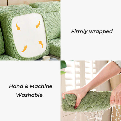 Luxury Plush Stretch Sofa Cover — Warm Comfort & Elegant Home Style