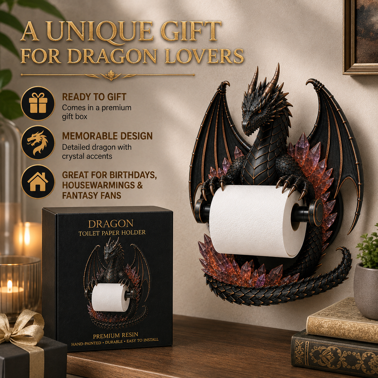 🐉Crystal Dragon Toilet Paper Holder