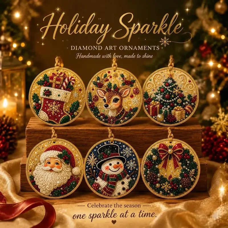 🔥LAST DAY 50% OFF - 🎄6-Piece Christmas DIY Diamond Painting Ornament Set