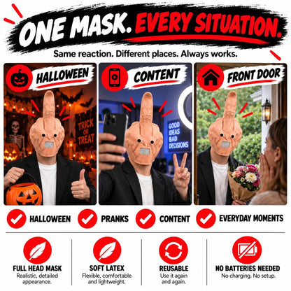 Uncanny Smile Reaction Mask – Halloween Prank & Party Mask