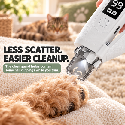 🐾 LIMITED‑TIME 50% OFF! 💥 2‑in‑1 LED Pet Nail Clipper & Grinder – Bloodline‑Light, LCD Display, Anti‑Splash ✨