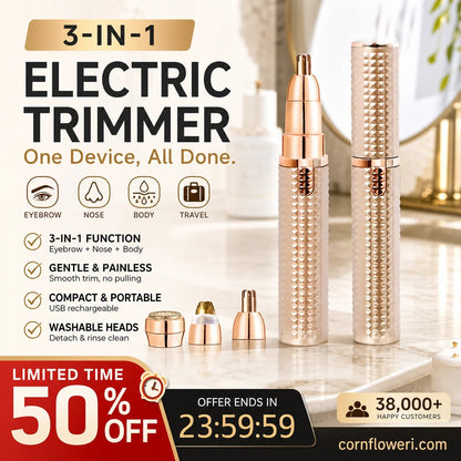 📍 2026 Sale — Over 38,000 Sold!🔥 Portable Electric Eyebrow Trimmer – Interchangeable Heads 🪒