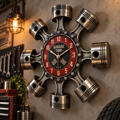 Piston Garage Wall Clock