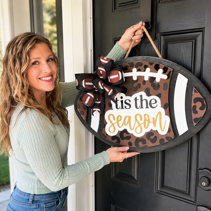 🏈🎄 Football Christmas Door Hanger – Game Day Spirit Meets Holiday Cheer