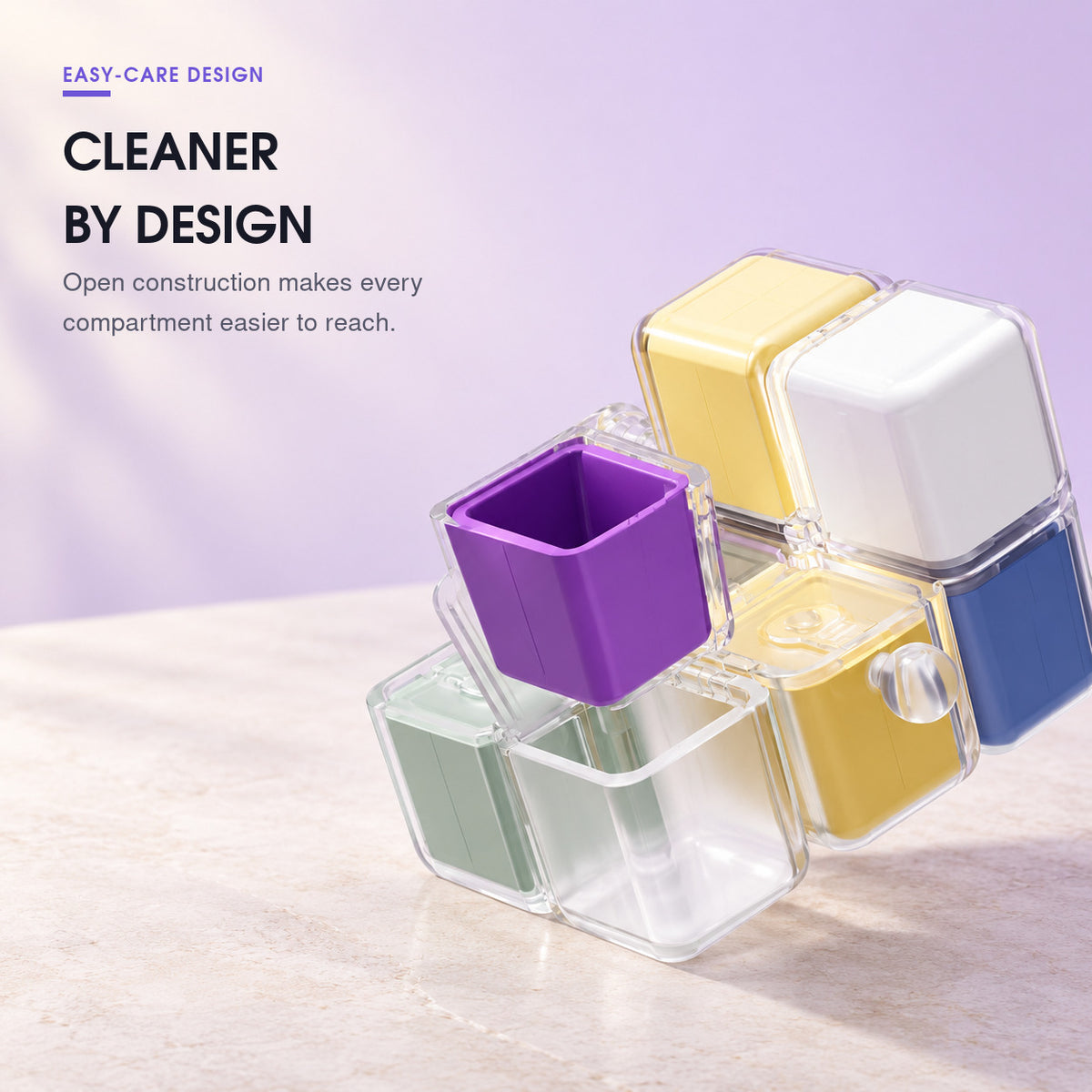 8-Compartment Rotating Cube Pill Organizer