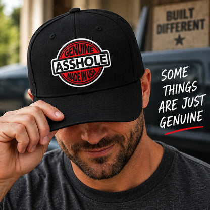 Genuine Asshole Hat | Funny Embroidered Attitude Cap-Made by Jim