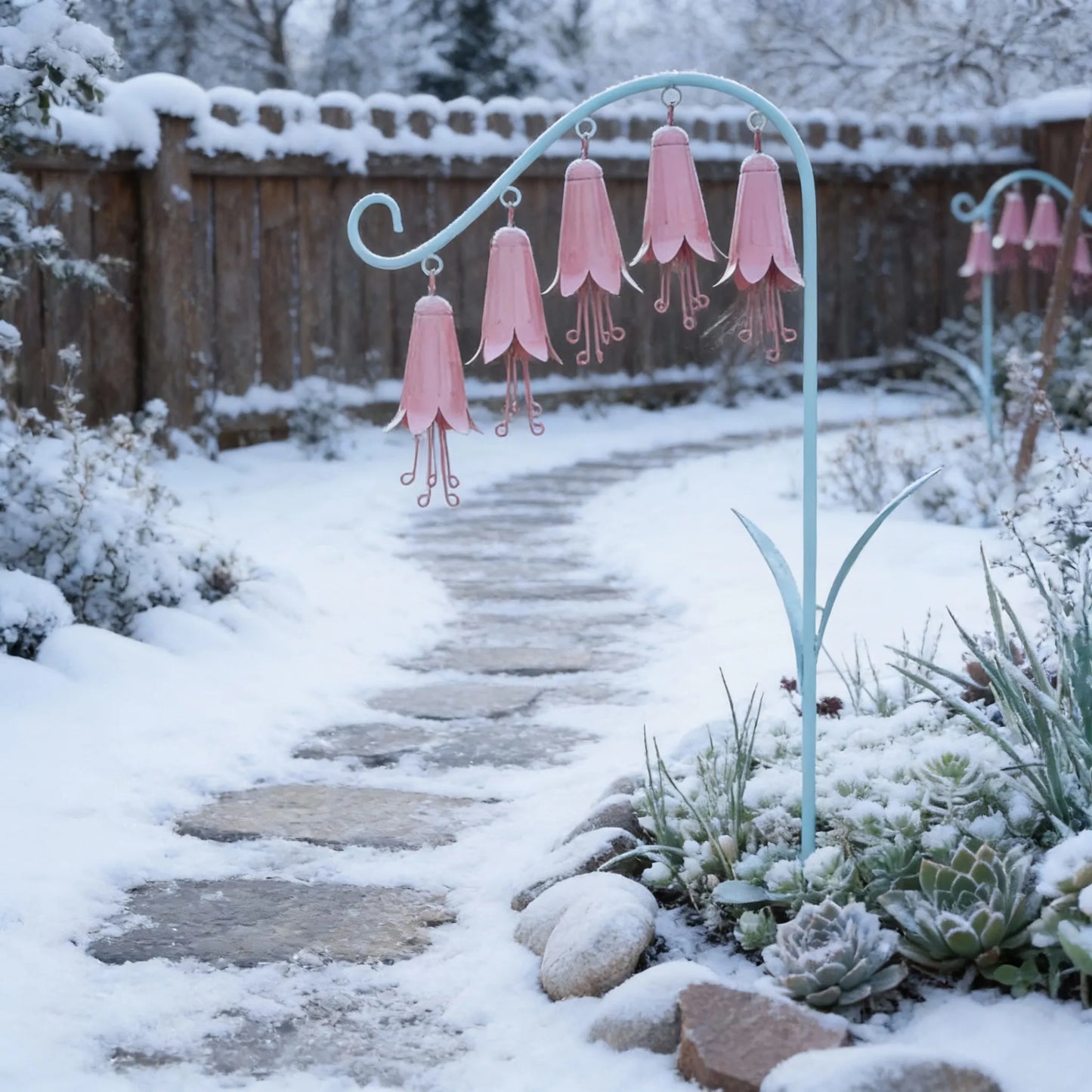 🌸🔔 Whispering Lily Garden Chime – Floral Metal Stake for Peaceful Outdoor Spaces