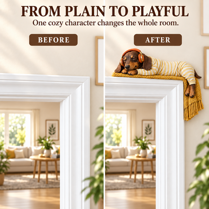 Sleeping Dachshund Door Topper