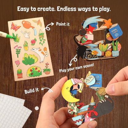 🎨Wood Painting Art Craft Kit - ✨Complete Handcraft Set with Crafting Tools