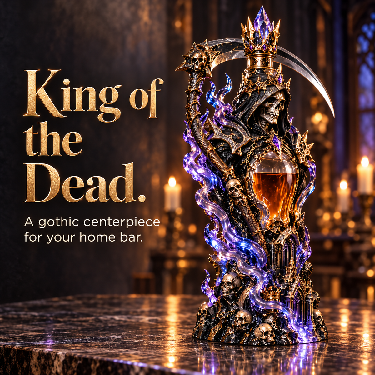 Grim Reaper Whiskey Decanter – King of the Dead Gothic Bar Decor