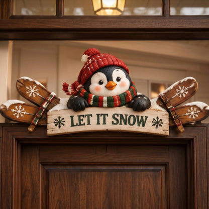 🎄 Rustic Winter Mountain Cabin Door Frame Decor