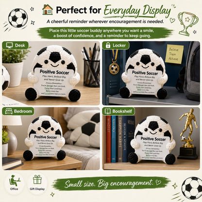 ⚽ Positive Soccer Buddy|Handmade Crochet Encouragement Gift 💚