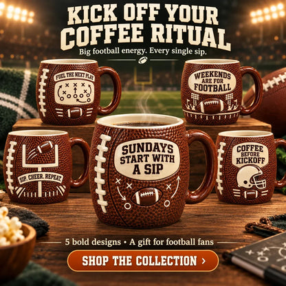 🏈🔥 Game Day 3D Football Mug – 5 Fun Ceramic Designs for Coffee, Beer & Sports Fans